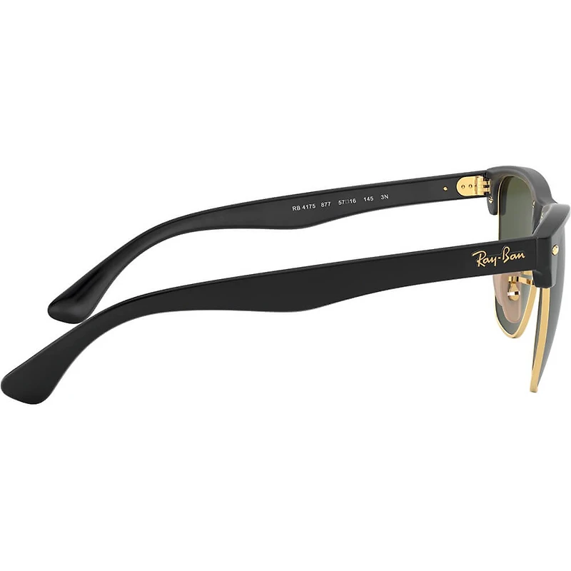 Clubmaster Oversized Demi Gloss Black On Arista G-15 Green Crystal