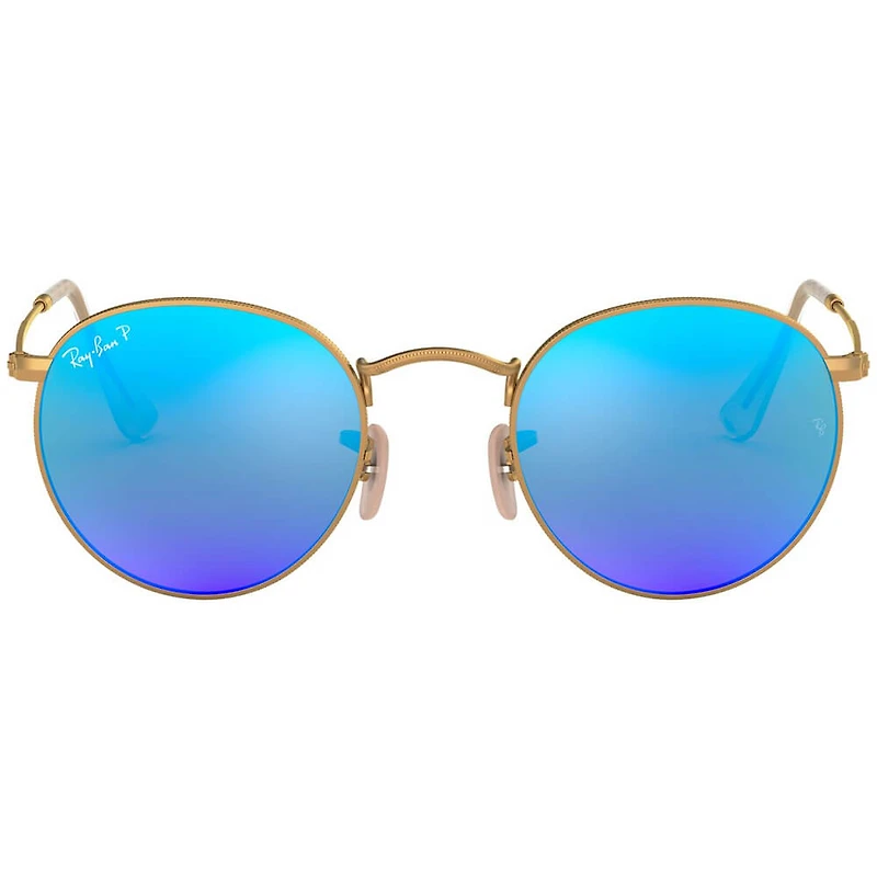 Round Metal Matte Arista Blue Mirror Crystal Polarized