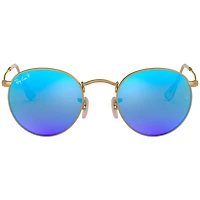 Round Metal Matte Arista Blue Mirror Crystal Polarized