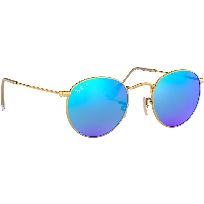 Round Metal Matte Arista Blue Mirror Crystal Polarized