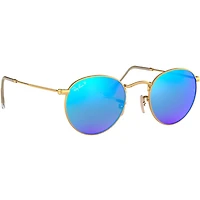 Round Metal Matte Arista Blue Mirror Crystal Polarized