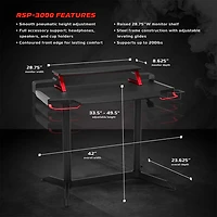 3000 Computer Red Ergonomic Height Adjustable Gaming Desk - OPEN BOX