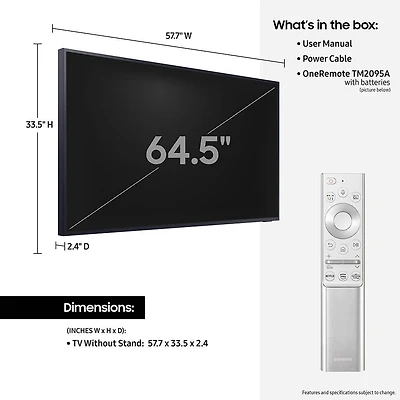 65 inch The Terrace Outdoor QLED 4K Smart UHD TV - OPEN BOX