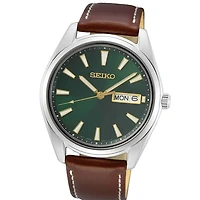 40mm Day-Date Quartz Watch with Vibrant Green Dial
