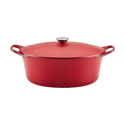 NITRO Cast Iron Dutch Oven, 6.5-Quart, Red