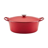 NITRO Cast Iron Dutch Oven, 6.5-Quart, Red