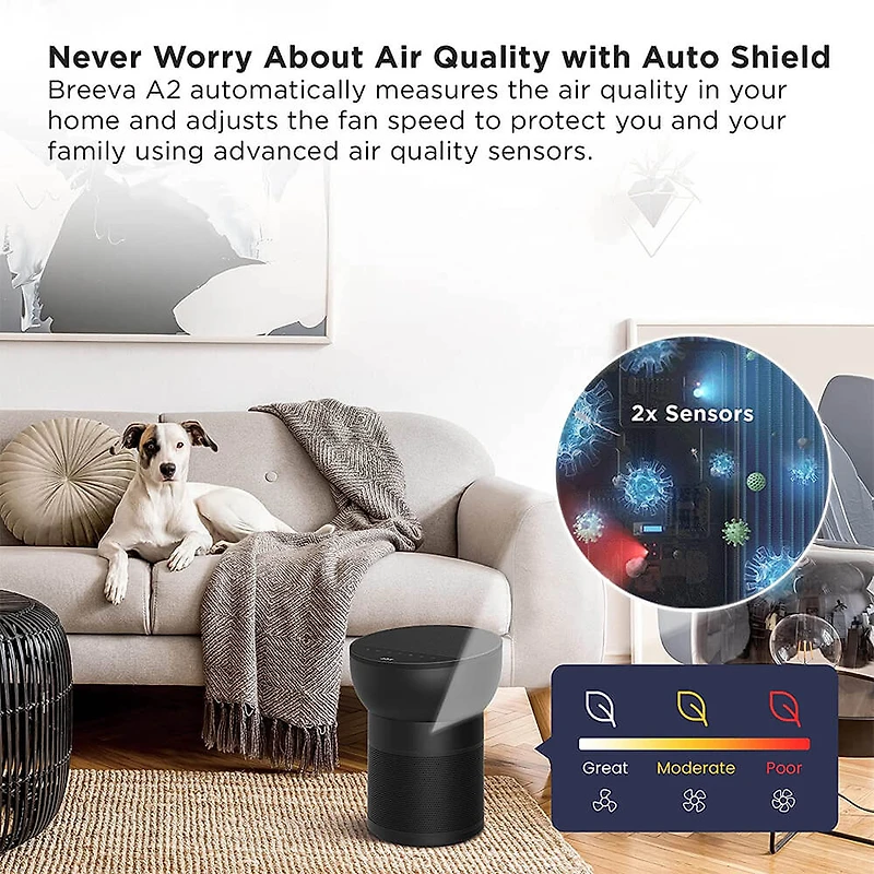 Breeva A2 Smart Air Purifier - Black - OPEN BOX