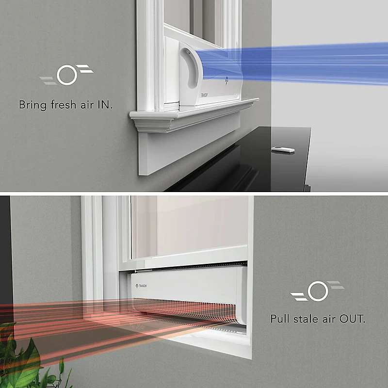 TRANSOM White Window Fan with Reversible Exhaust