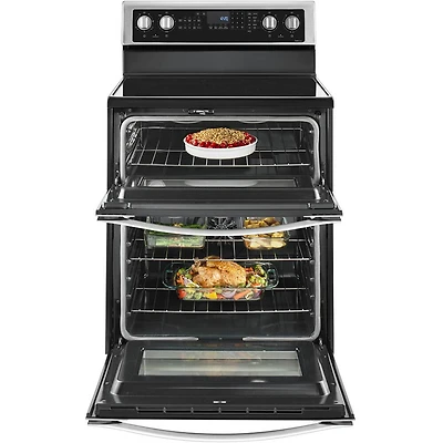 6.7 Cu.Ft. Stainless 5 Burner Freestanding Double Oven Convection Range