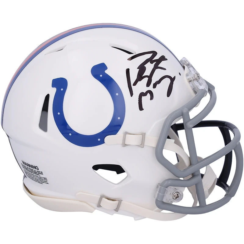 Indianapolis Colts & Denver Broncos Autographed Half & Half Riddell Speed Mini Helmet - Signature on Colts Side