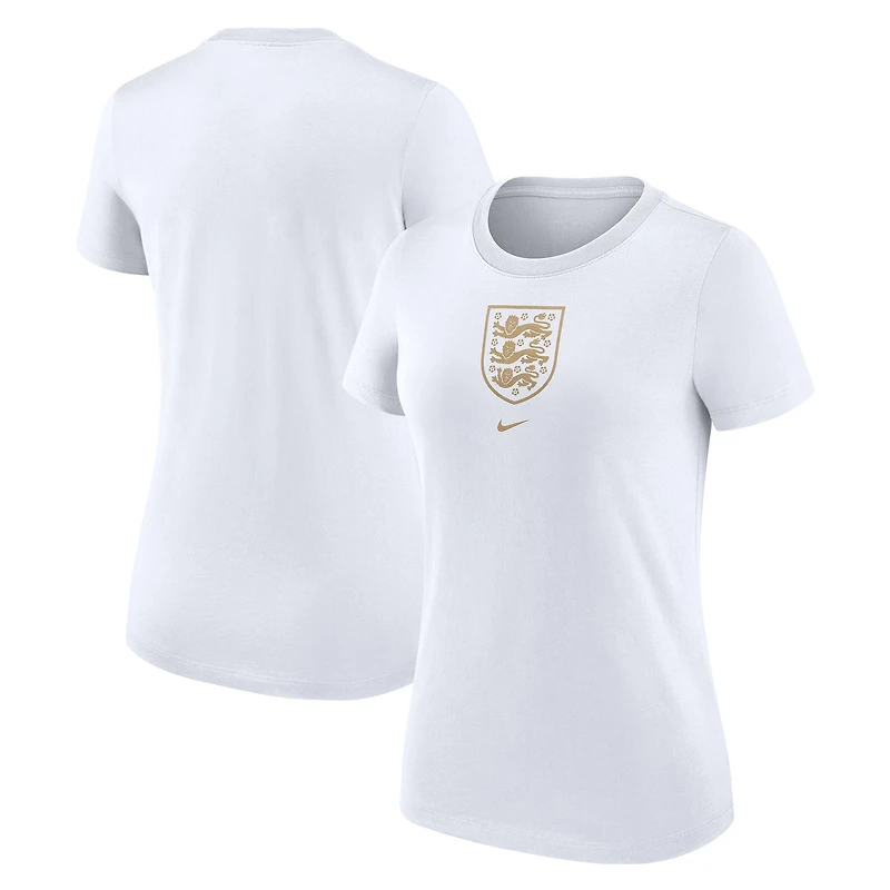 T-shirt à écusson triple mélange Nike Angleterre pour femme, blanc