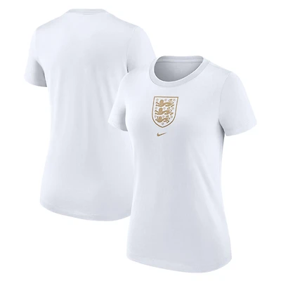 T-shirt à écusson triple mélange Nike Angleterre pour femme, blanc
