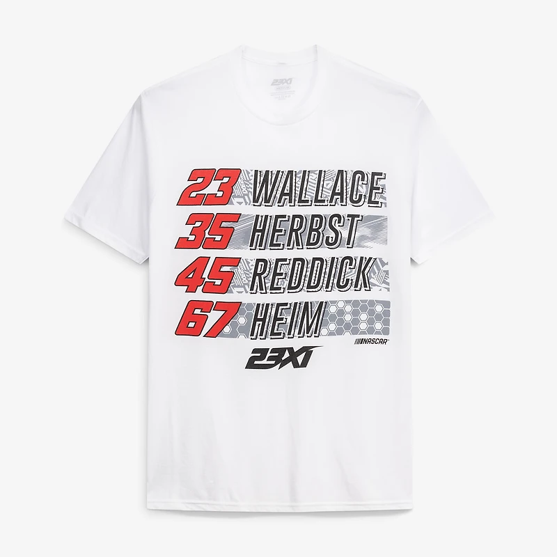 Men's 23XI Racing  White Drivers Lifestyle Tri-Blend T-Shirt
