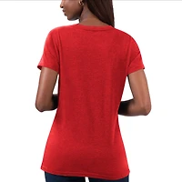 Women's G-III 4Her by Carl Banks Red 23XI Racing Snap V-Neck T-Shirt