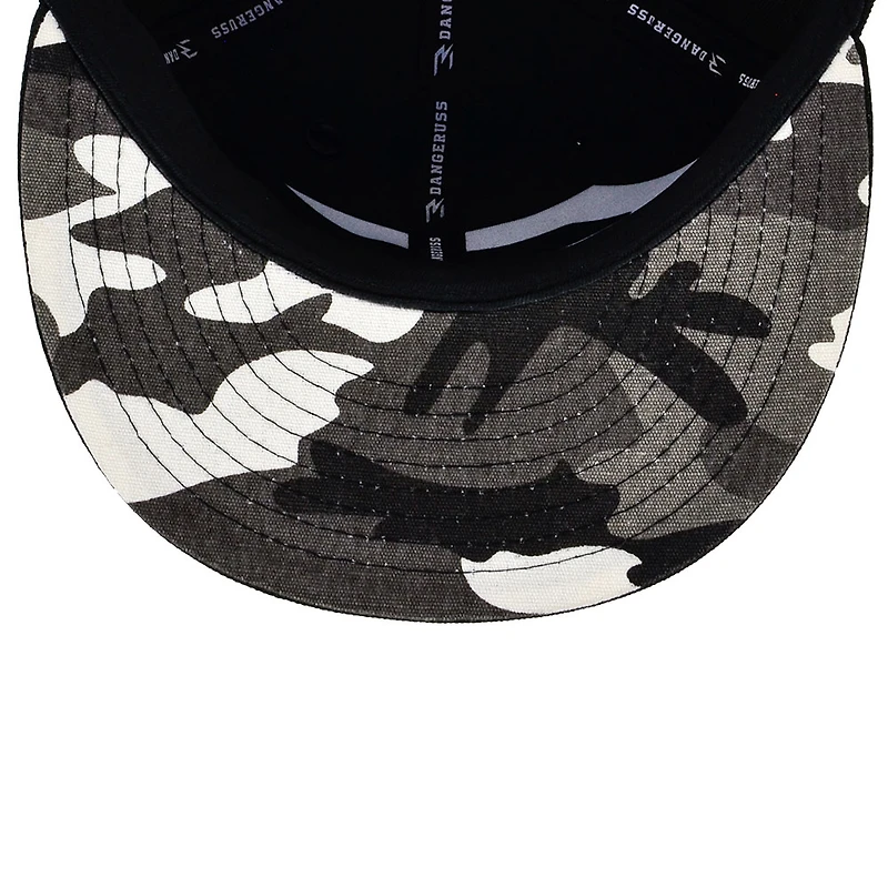 Men's 3BRAND by Russell Wilson Black/Camo Fashion Fitted Hat