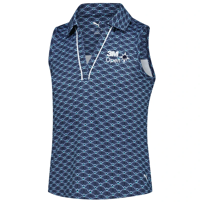 Polo sans manches Puma bleu marine 3M Open Cloudspun Scallop pour fille