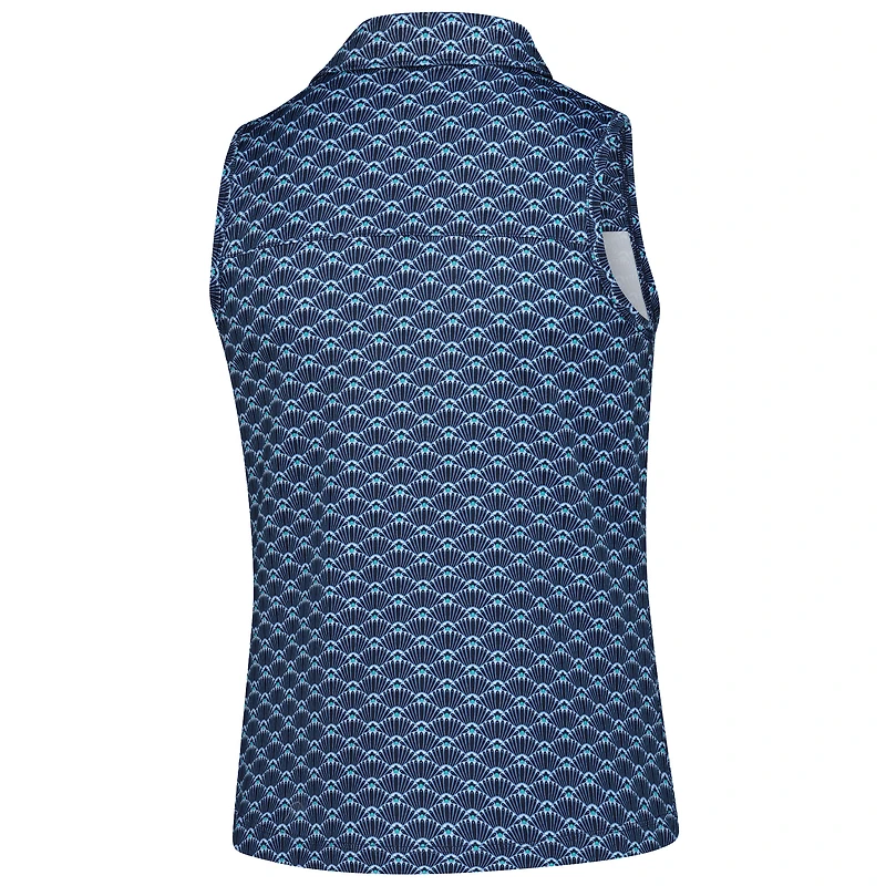 Girls Youth Puma Navy 3M Open Cloudspun Scallop Sleeveless Polo