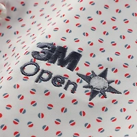 Men's FootJoy White 3M Open ProDry Bounce Print Stretch Pique Polo