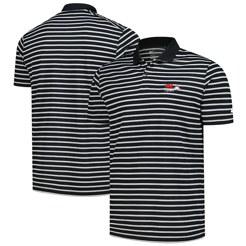 Men's Nike  Black 3M Open Victory Stripe Performance Polo