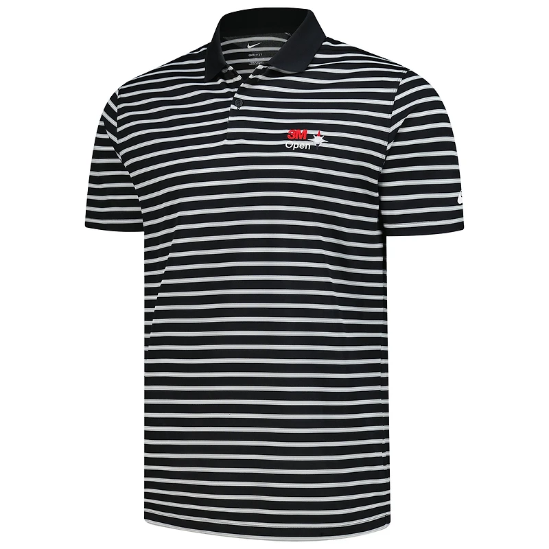 Men's Nike  Black 3M Open Victory Stripe Performance Polo