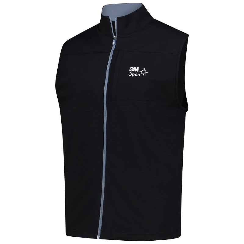 Men's FootJoy Black 3M Open Ottoman Knit Full-Zip Vest