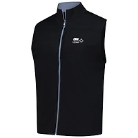 Men's FootJoy Black 3M Open Ottoman Knit Full-Zip Vest