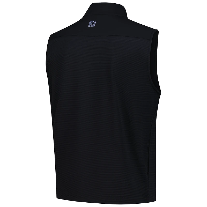 Men's FootJoy Black 3M Open Ottoman Knit Full-Zip Vest