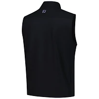 Men's FootJoy Black 3M Open Ottoman Knit Full-Zip Vest