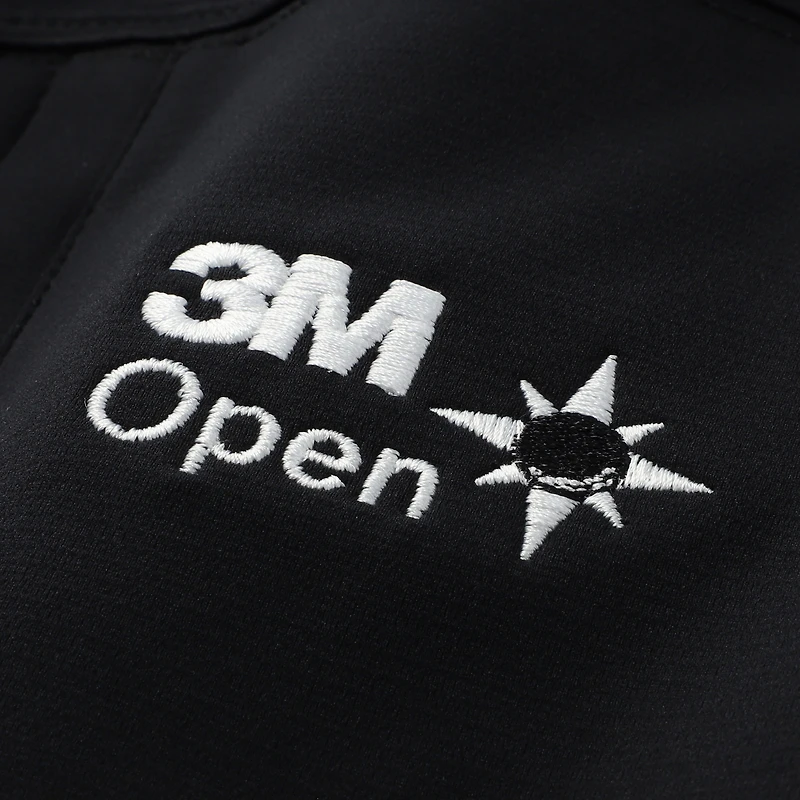 Gilet en maille ottomane ouverte noire FootJoy 3M pour homme, entièrement zippé