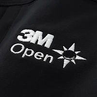 Gilet en maille ottomane ouverte noire FootJoy 3M pour homme, entièrement zippé