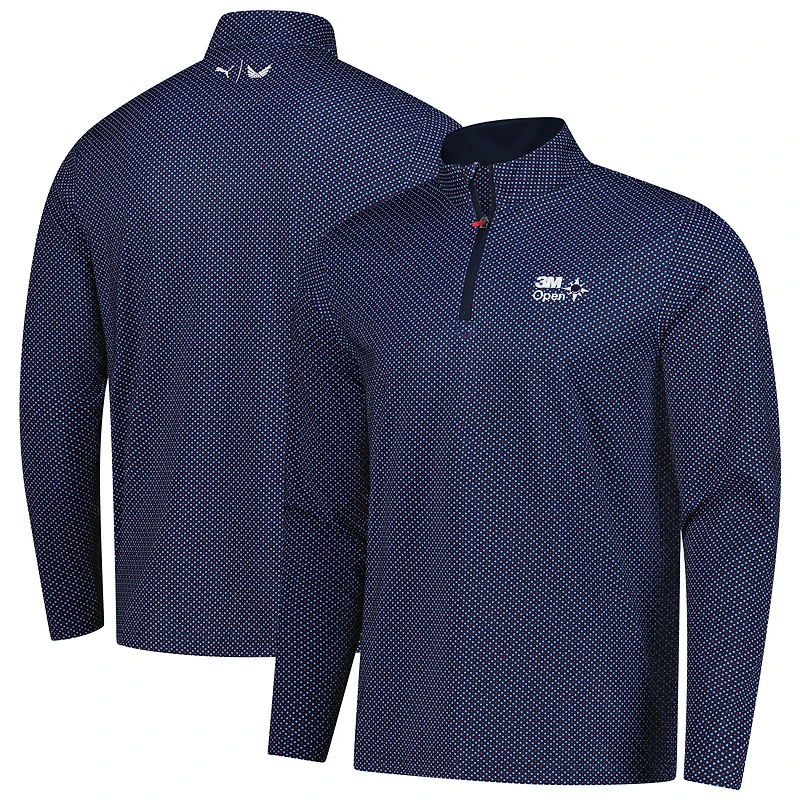 Men's Puma Navy 3M Open Volition Micro Star Quarter-Zip Pullover