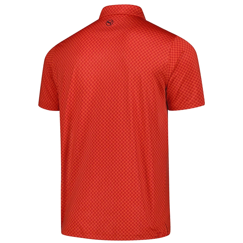Men's Puma Red 3M Open MATTR Micro Floral Polo