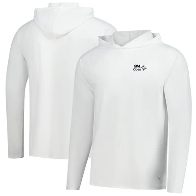 Sweat à capuche raglan blanc Puma 3M Open You-V Brrr pour homme