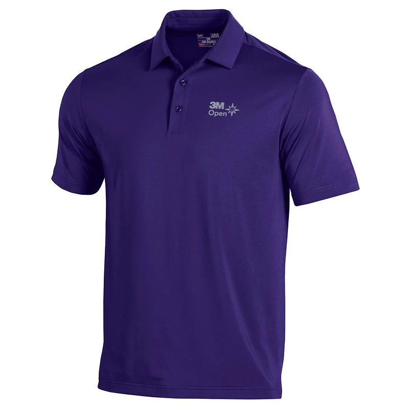 Men's Under Armour Purple 3M Open T2 Green Polo