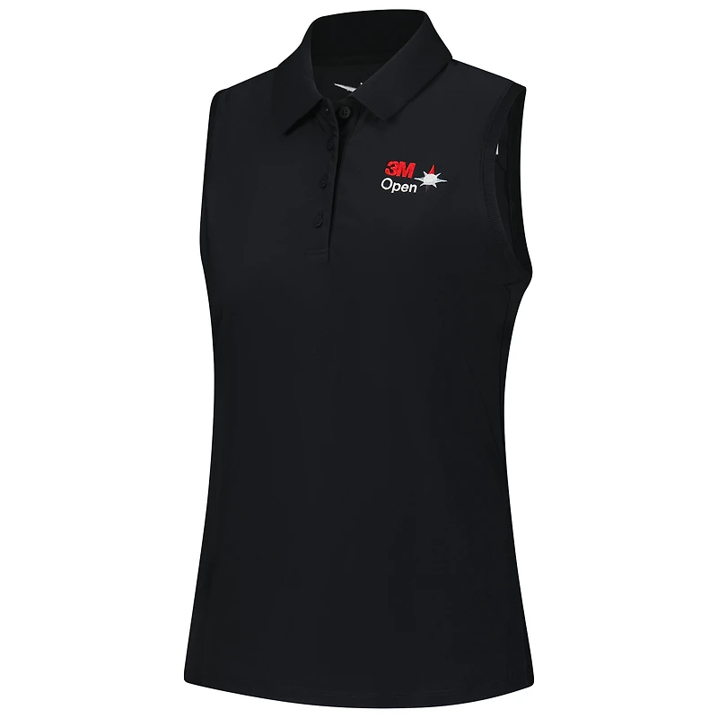 Women's Nike  Black 3M Open Victory Performance Sleeveless Polo