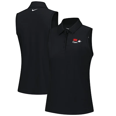 Women's Nike  Black 3M Open Victory Performance Sleeveless Polo