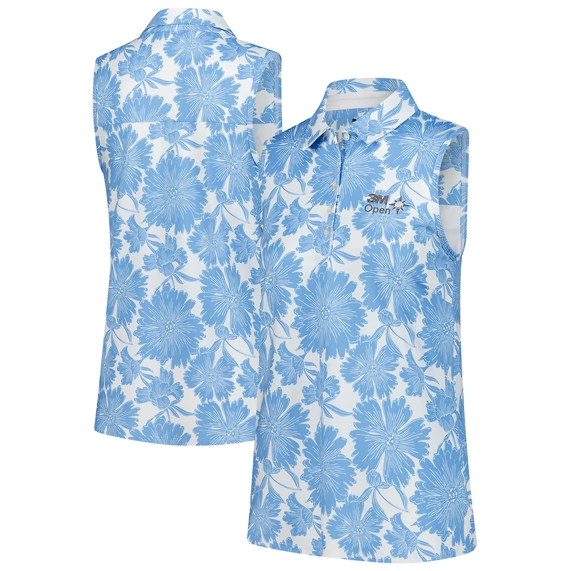 Women's Puma White 3M Open Cloudspun Botanic Sleeveless Polo