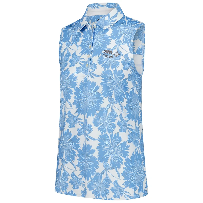 Women's Puma White 3M Open Cloudspun Botanic Sleeveless Polo