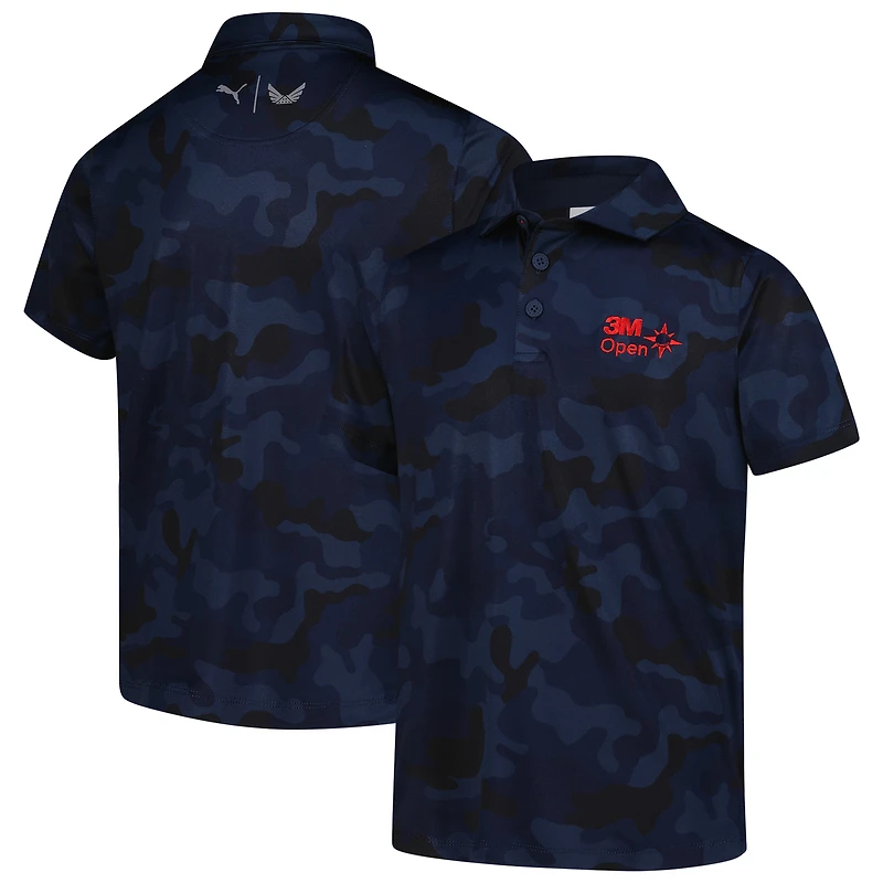 Polo Puma bleu marine 3M Open MATTR Volition Camo pour jeune