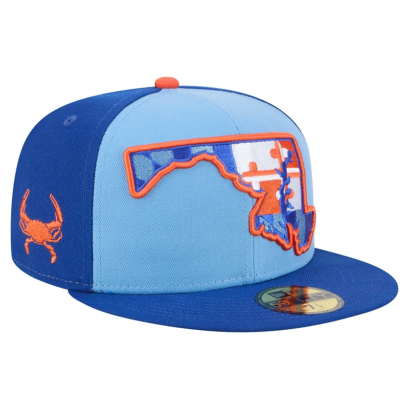 Men's New Era Blue Aberdeen IronBirds Authentic Collection 59FIFTY Fitted Hat