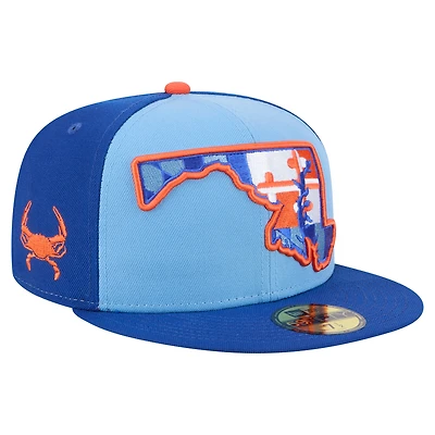 Casquette ajustée 59FIFTY Aberdeen IronBirds Authentic Collection bleue New Era pour homme