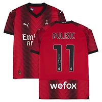 Maillot domicile rouge et noir Puma 2023-24 de Christian Pulisic (AC Milan), autographié - Icons