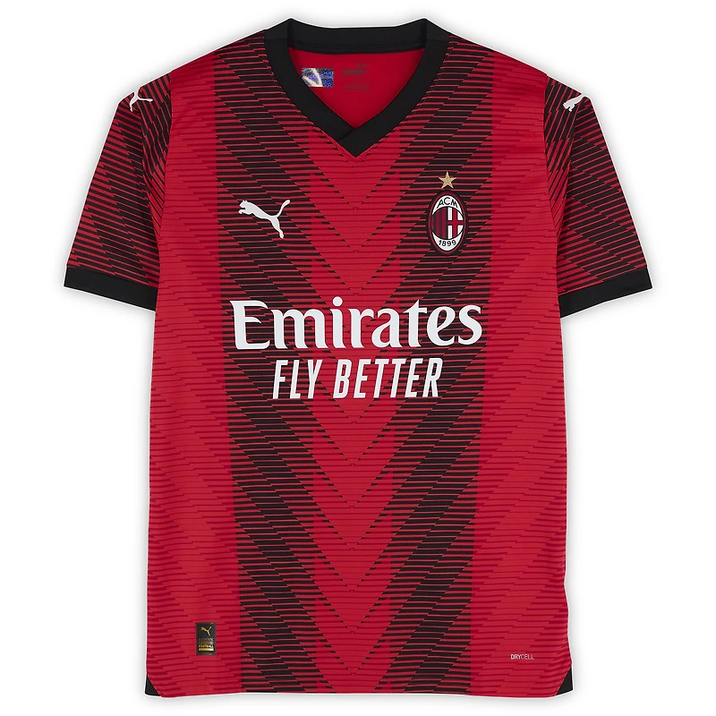 Christian Pulisic AC Milan Autographed 2023-24 Red/Black Home Puma Jersey  - Icons