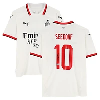 Clarence Seedorf AC Milan Autographed 2024-25 White Away Puma Jersey - BAS
