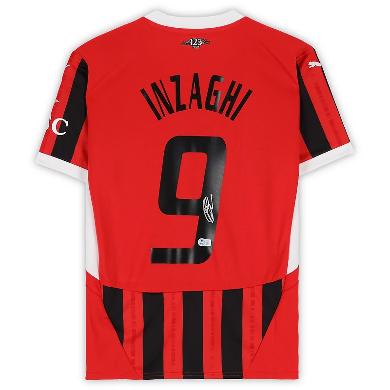 Filippo Inzaghi AC Milan Autographed Red/Black Puma Modern Home Jersey