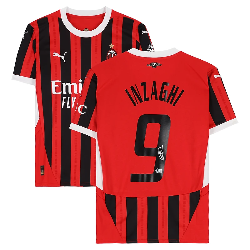 Filippo Inzaghi AC Milan Autographed Red/Black Puma Modern Home Jersey