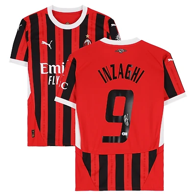 Filippo Inzaghi AC Milan Autographed Red/Black Puma Modern Home Jersey