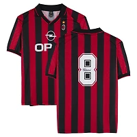 Frank Rijkaard AC Milan Autographed Red/Black Home Jersey  - Icons