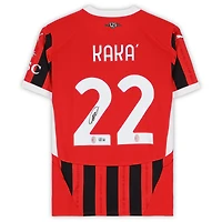 Maillot domicile moderne rouge et noir autographié de Kaká (AC Milan) par Puma Modern