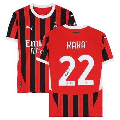 Maillot domicile moderne rouge et noir autographié de Kaká (AC Milan) par Puma Modern